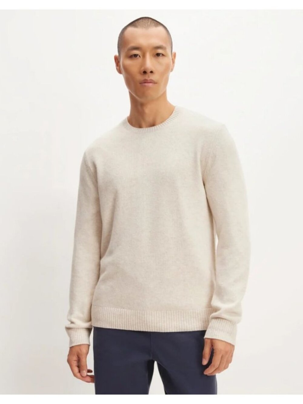 Everlane The Premium Merino Crew Neck Sweater Men's Size Large in Oat New W/ Tag